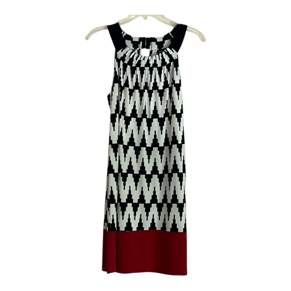 Enfocus Studio Black/White/Red   Halter Neckline Sundress SZ 6